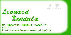 leonard mandula business card